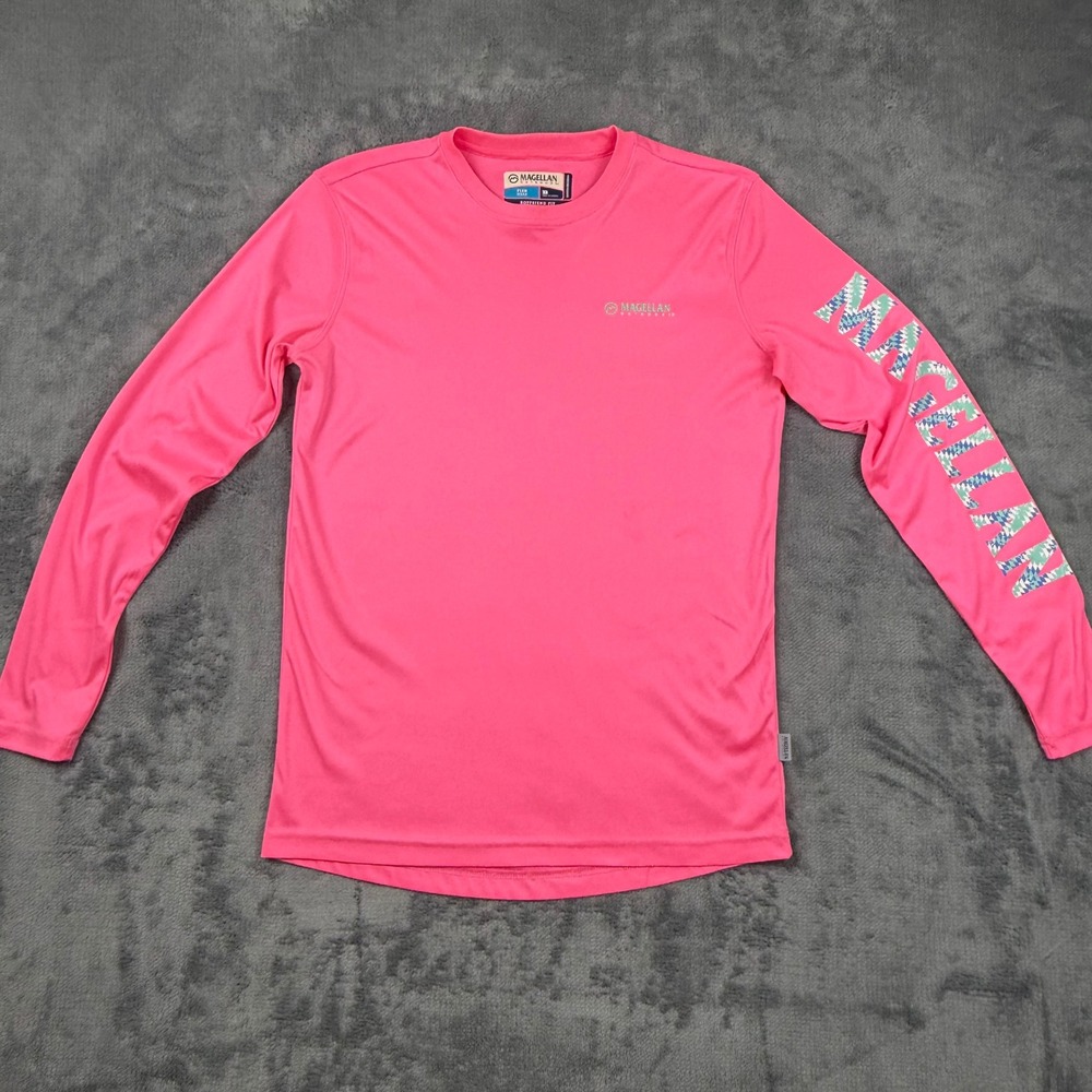 Magellan Outdoors Fish Gear Long Sleeve Shirt Pink Boyfriend Fit XS Performance